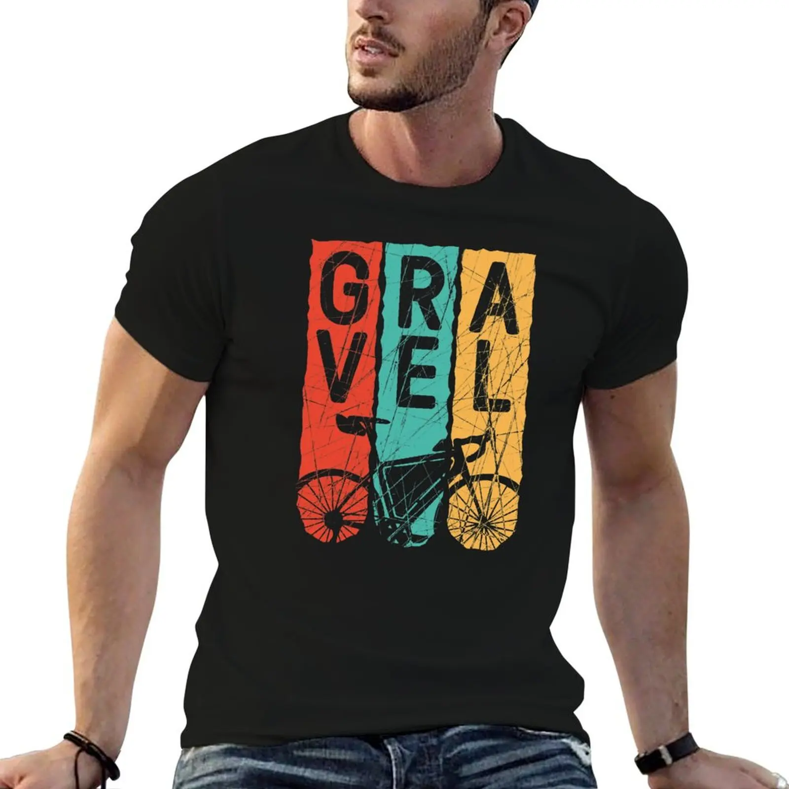 Vintage Gravel Bike Bikepacking Cyclocross Lover Gift T-Shirt Dry Fit Athletic Short Sleeve Shirt