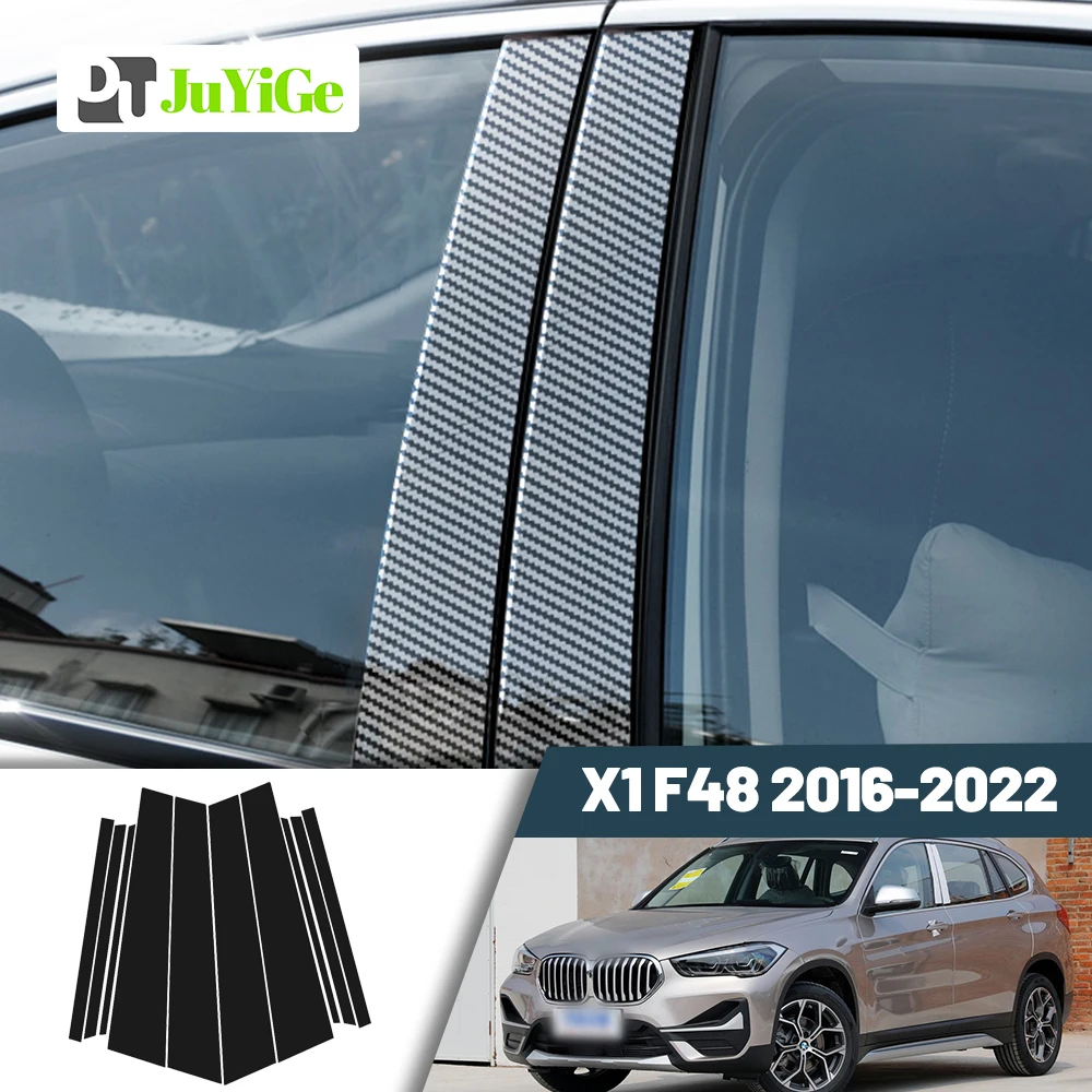 

Glossy Black Carbon Fiber Window Door Deal B C Pillar Post Cover Sticker For BMW X1 F48 2016-2022 2017 2018 2019 2020 2021