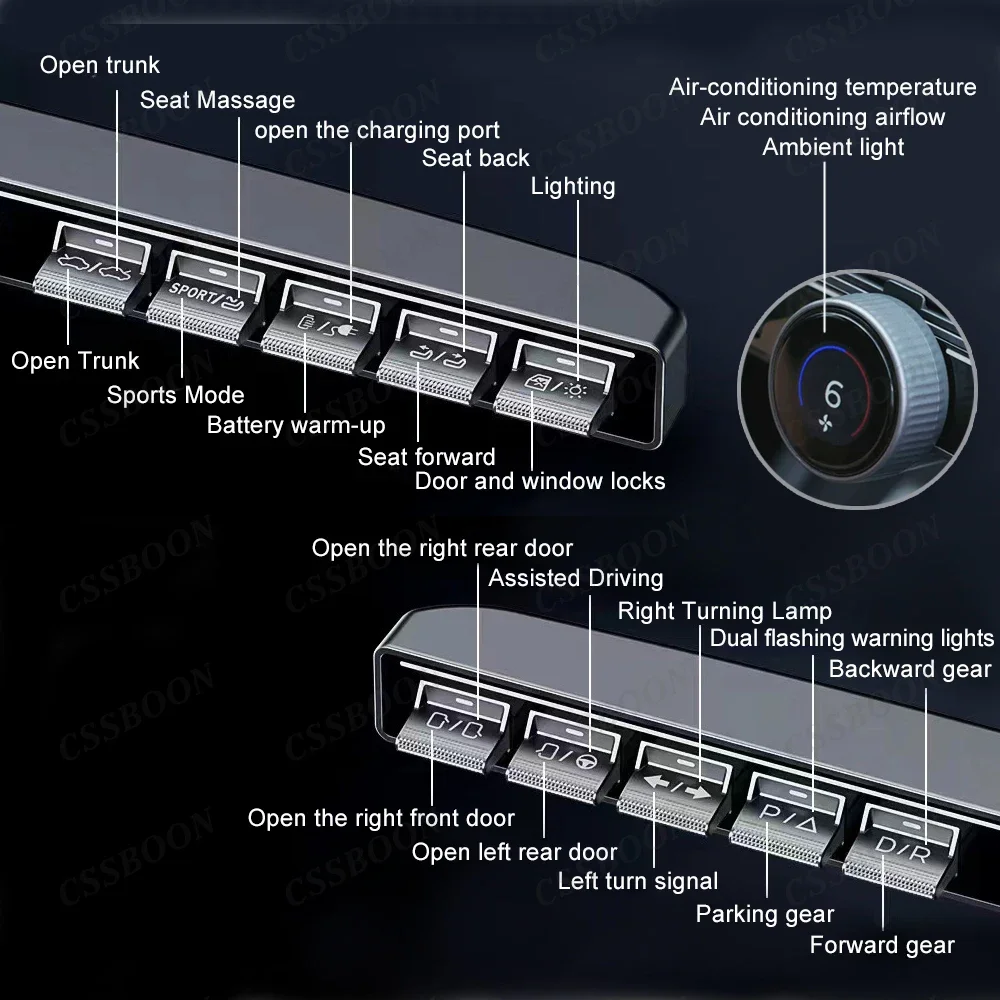 Intelligente physische Auto-Taste für Tesla Model 3, Y Highland, Innenzubehör, Funktionsassistent, Tastatur, Erweiterungs-Dock-Knopf