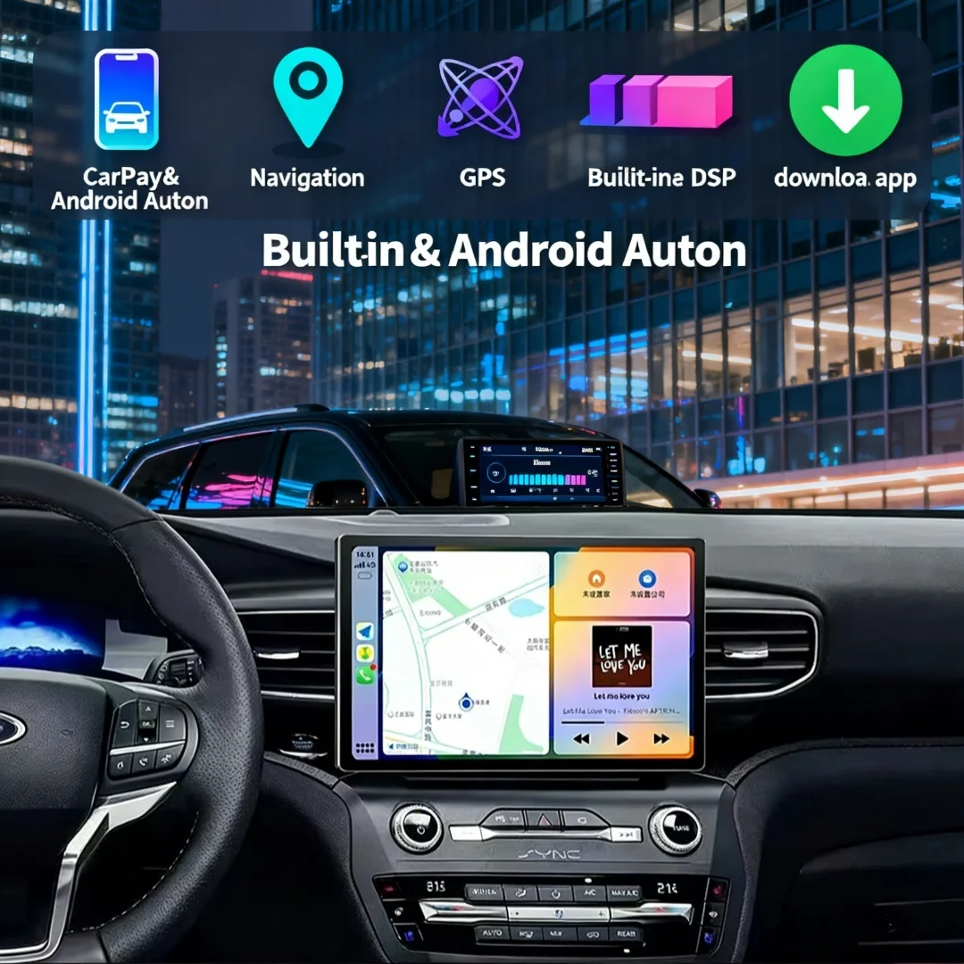 Android15 Car Radio 13 INCH Screen For Ford Explorer 2021-2025 Stereo Car Multimedia Video Player GPS Navigation CarPlay WIFI 4G
