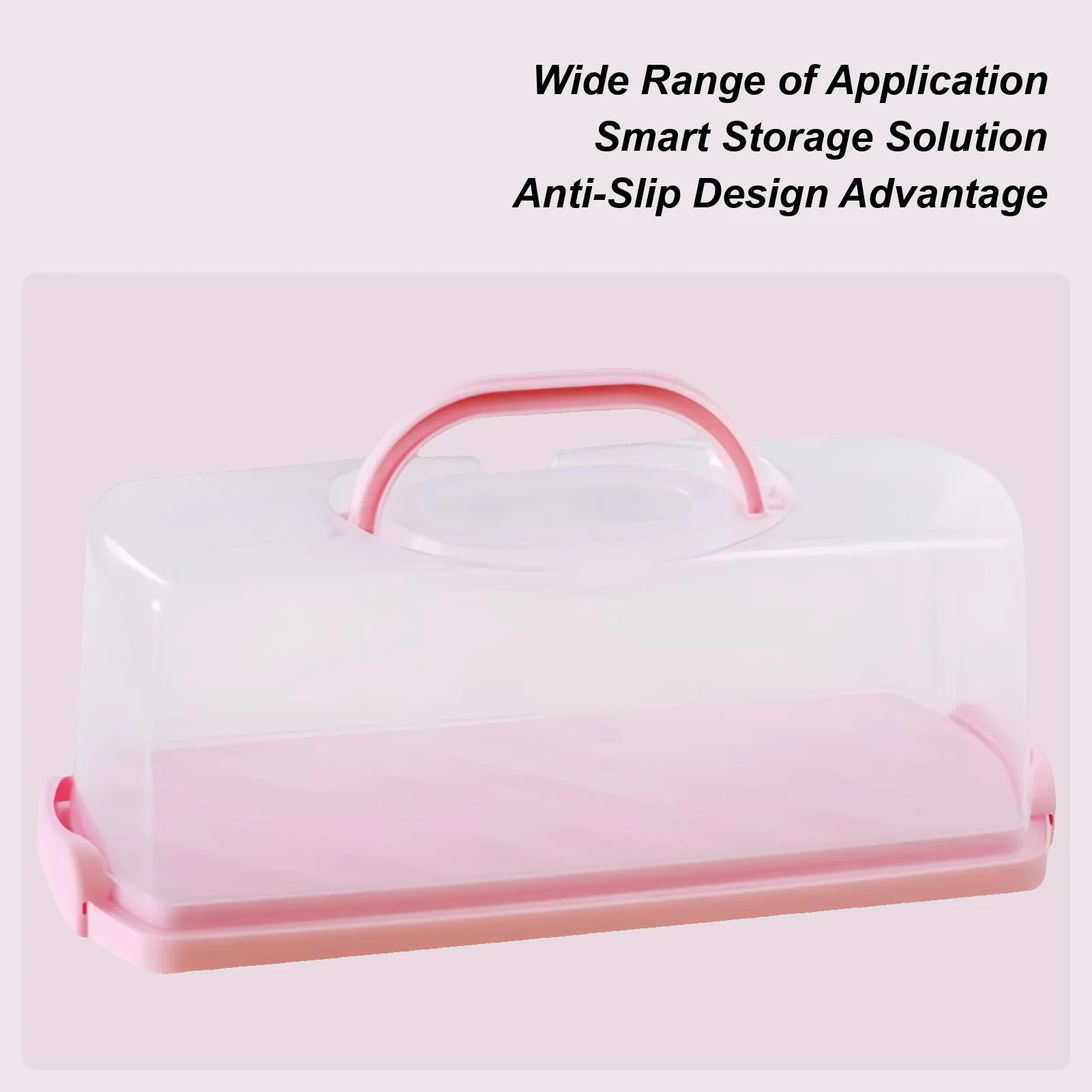 

Bread Container Rectangular Display Case Organizer Cake Transport Box With Carry Handle For Transporting Biscuits Kitchen Cookie