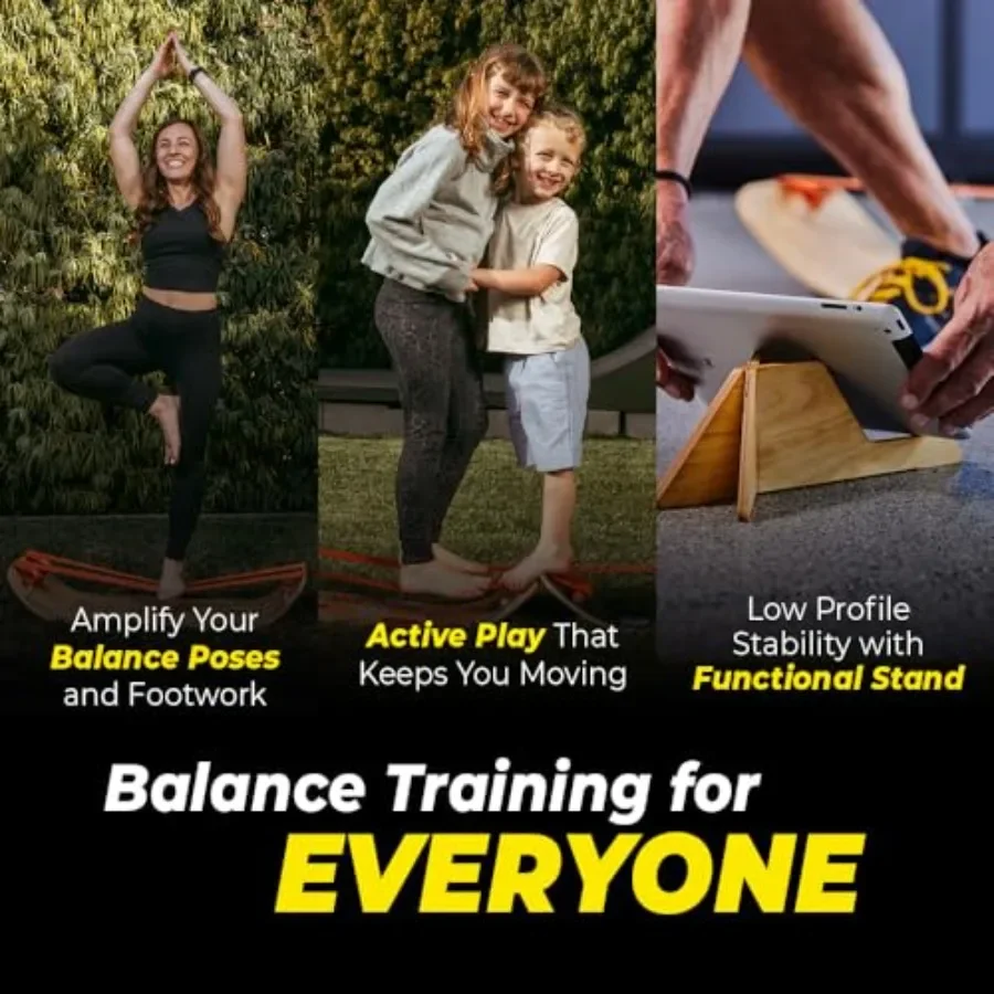 GIBBON SlackBoard Plus Stand 2in1 Slackline Balance Board للبالغين معدات تمارين الصالة الرياضية المنزلية للمكتب الدائم ممارسة اليوغا