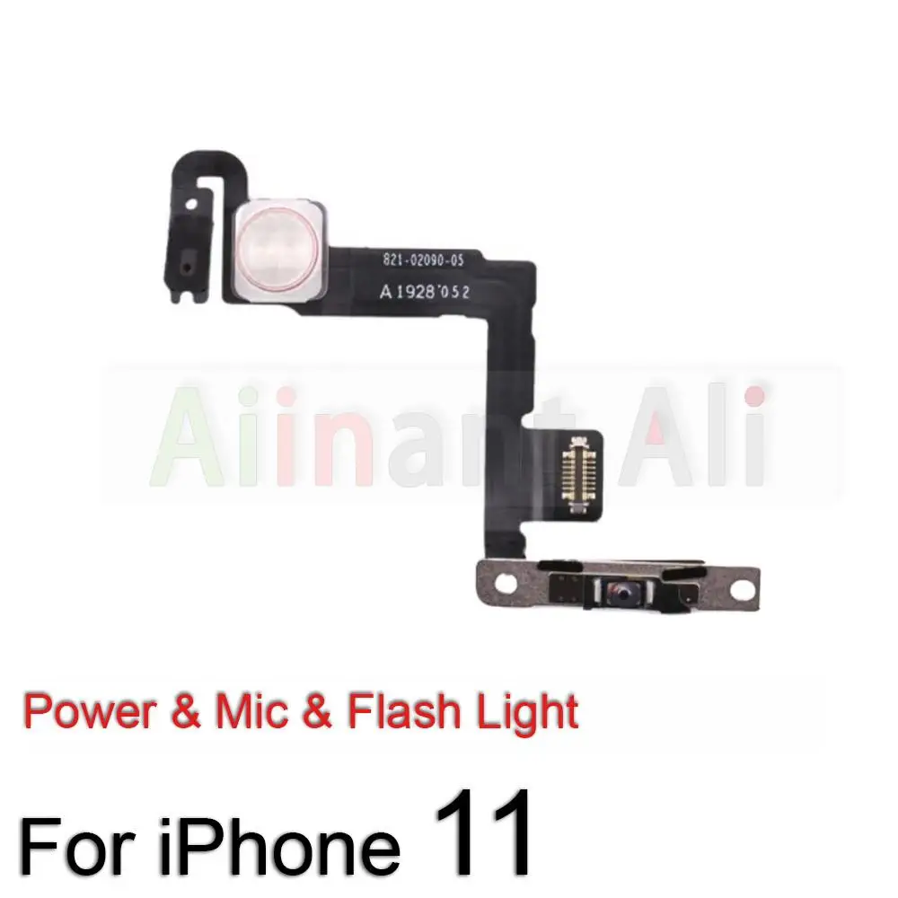 AiinAnt-Mute Botões de Volume, Carregamento Sem Fio, Luz do Flash, Cabo Flex para iPhone 11 Pro, 11Pro Max, Peças de Reparo do Telefone