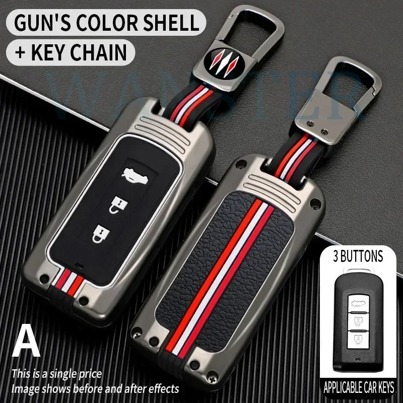 2 3 Bottons Car Key Cover Fob Case Shell for Mitsubishi Lancer Outlander ASX Eclipse Cross Pajero Shogun Keychian Accessories