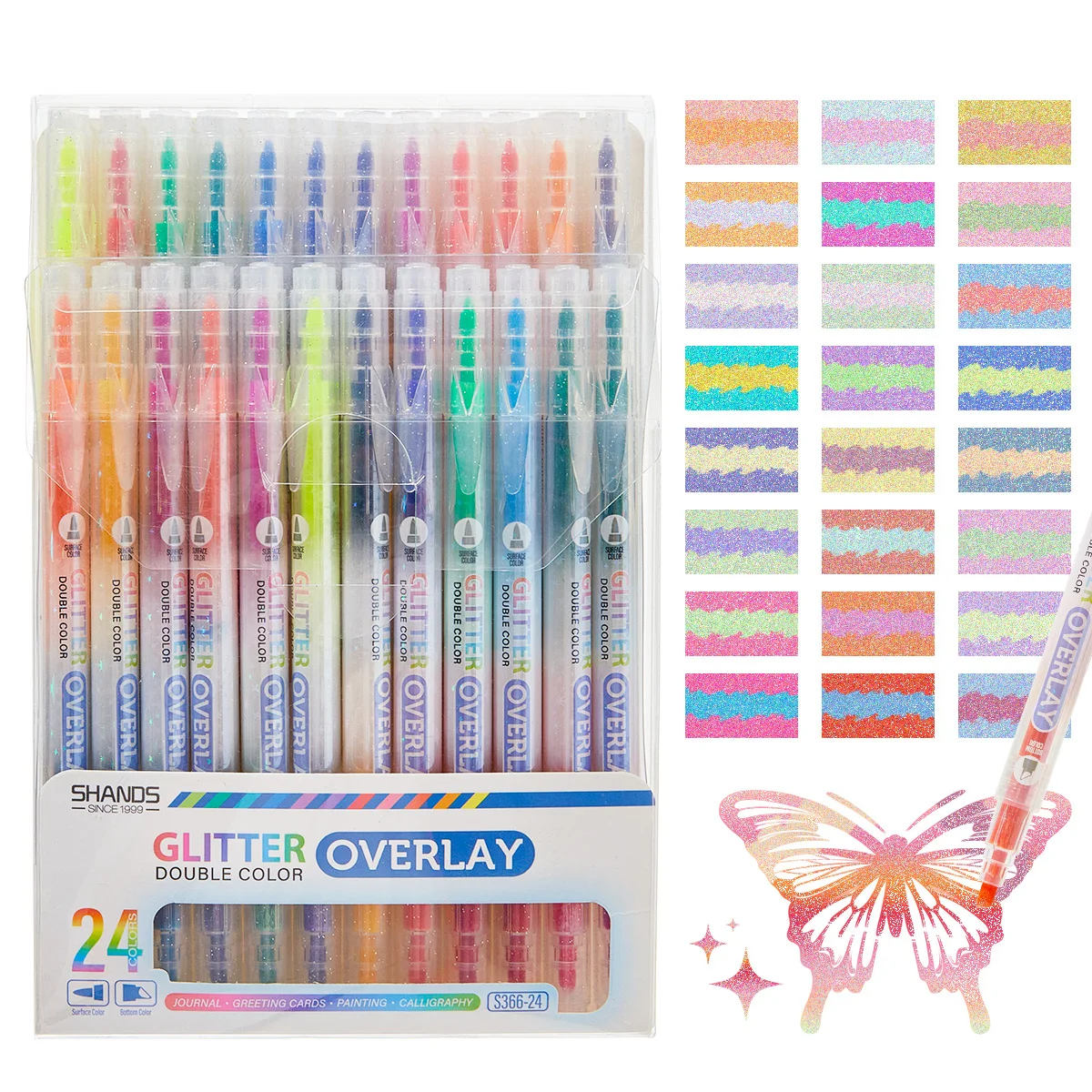 6/12/24 Double-headed color-stacked marker pen, student diary drawing pen, beautiful and cute stationery school office supplies