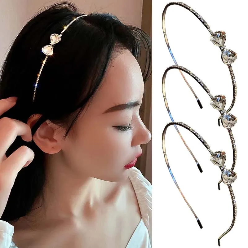 Oaoleer New Rhinestone Bow Hairbands For Women Girls Crystal  Bowknot Headband Bridal Wedding Head Band Korea Hair Accessories