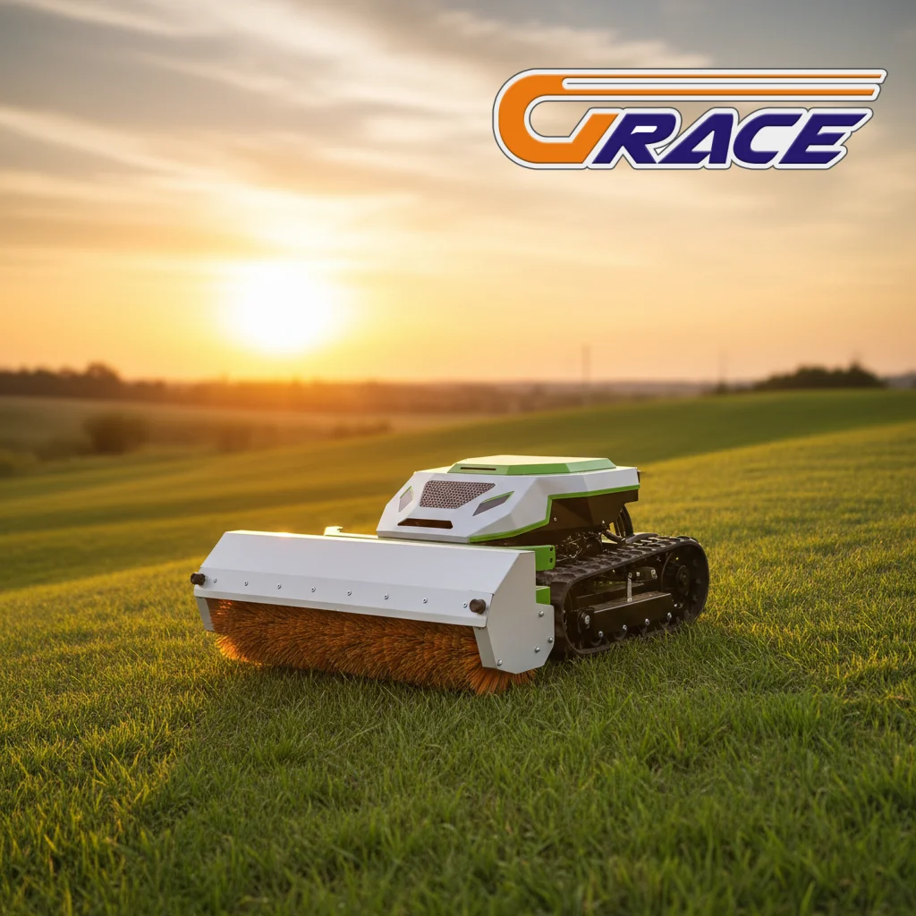 

Heavy-Duty Remote Control Lawn Mower Cordless with GPS Navigation Auto Charging for Rough Terrain Large Farm Garden