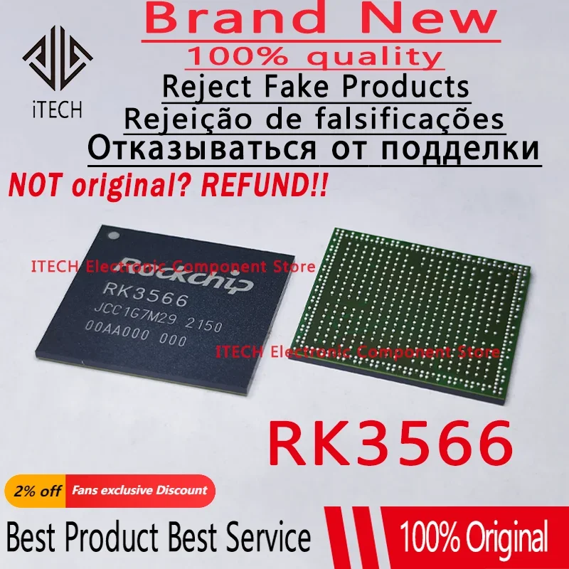 1pcs/lot Original RK3566 3566 BGA-565(15.5x14.4) 100% New and Genuine