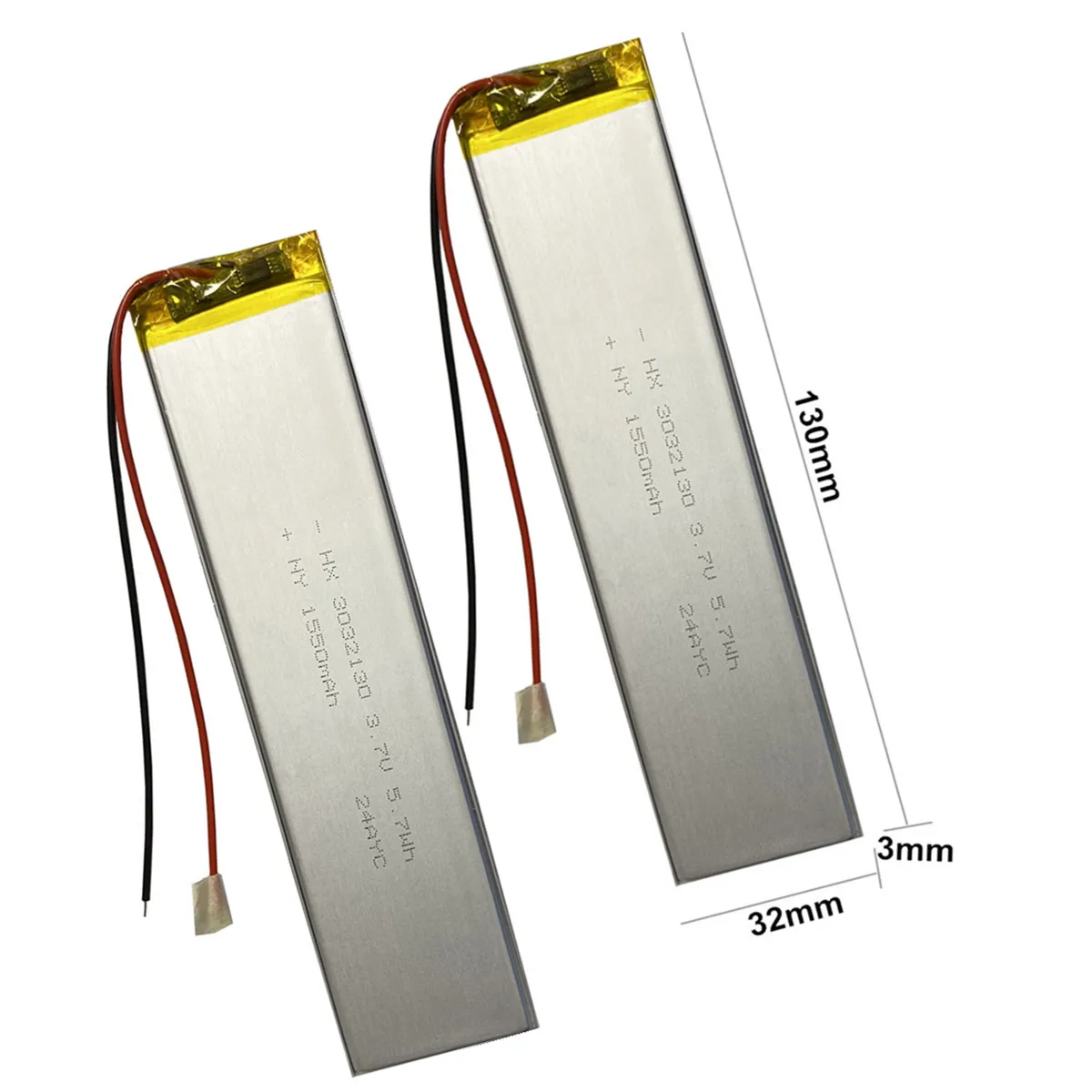 2PCS/Lot 3032130 3.7V 1800mAh Lithium Polymer Lipo Battery For Keychron K3 Bluetooth Keyboard Car Camera Recorder LED Lights
