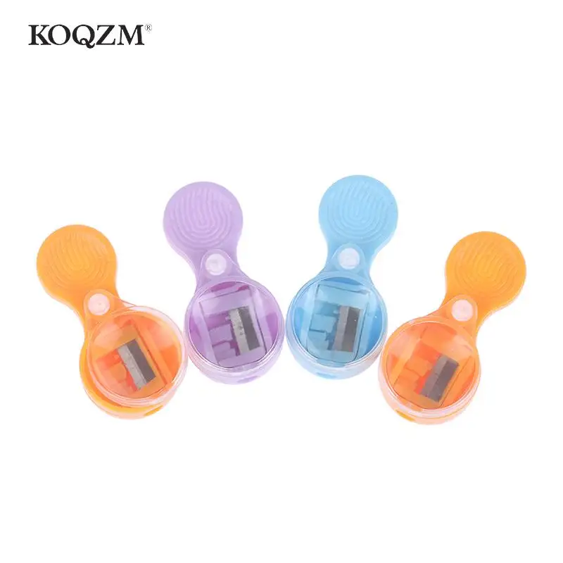 4pcs Pointer Pencil Sharpener Mini 2mm Leads Sharpener Portable Sharpener With Magnifying Glass Sharpening Tool