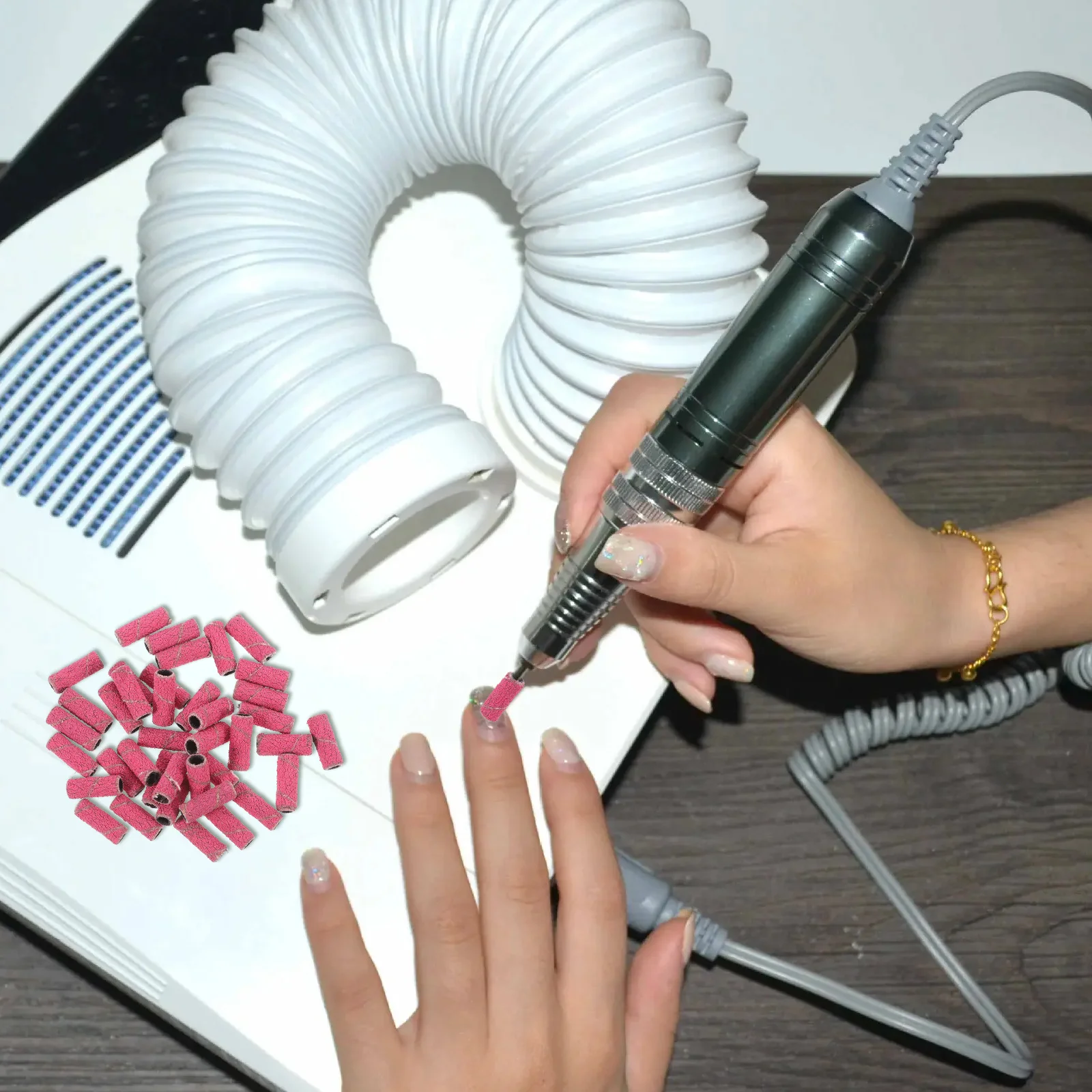 Bandes de ponçage pour ongles, 50 pièces, Mini anneaux de meulage de haute précision pour manucure, ongles en acrylique, forets portables, accessoires