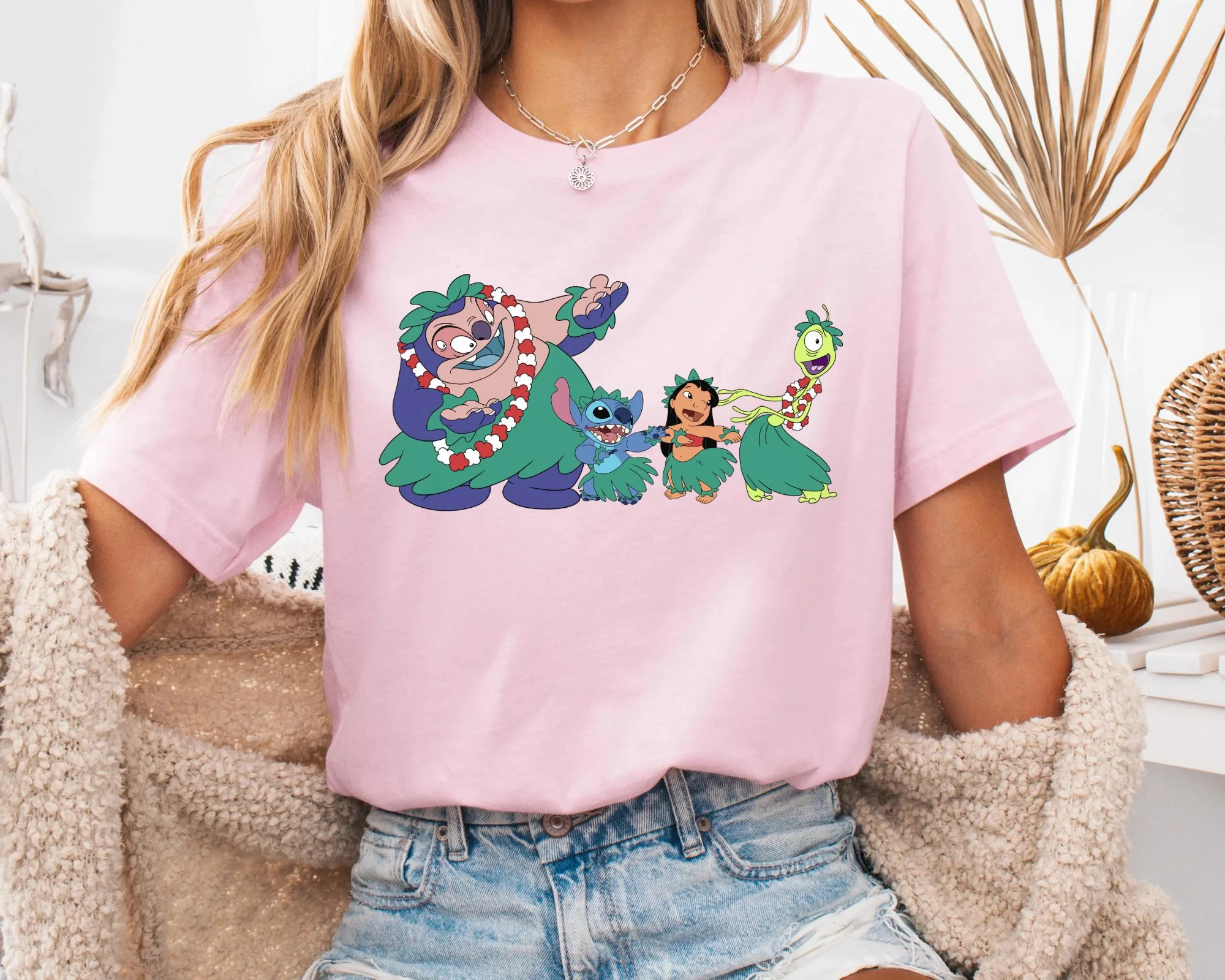 

Disney Stitch Dancing Print T-shirt Women's Comfortable Short Sleeve Boys Clothes Family Parent-Child Outfit Kids Clothes Girls