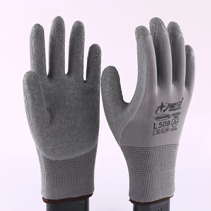 12Pairs Latex Labor Protection Gloves Thickened Non-slip Wear-resistant For Construction Sites Gardening Gloves Household Gloves