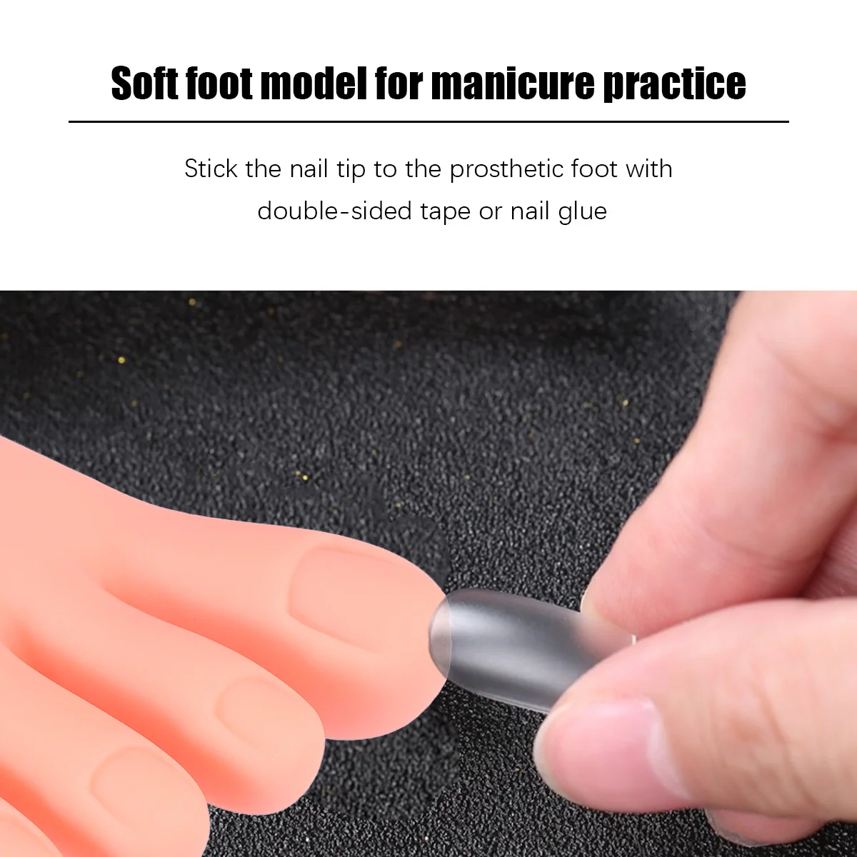 1 pc Real Skin Touch Elastic Foot Practice For Manicure Training Lightweight Durable Nail Art Practice Tool Manicure Tools Nail