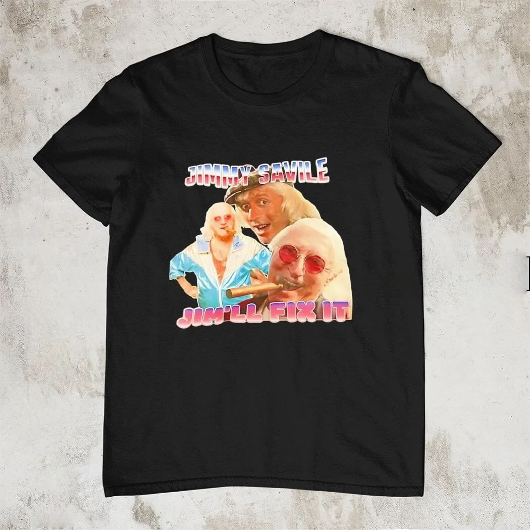 Camiseta Jimmy Savile Jim'll Fix It, Verano 2026, Ropa Urbana Retro para Hombre y Mujer, Estilo Y2K, Camiseta Oversize de Algodón