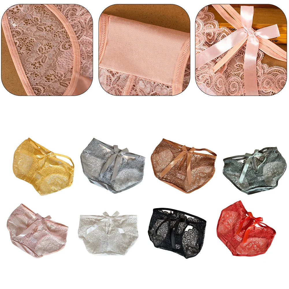 

Трусики с кружевом и бантом для девочек, женские трусы без следов, нижнее белье, женские трусы с низкой талией, удобные трусики