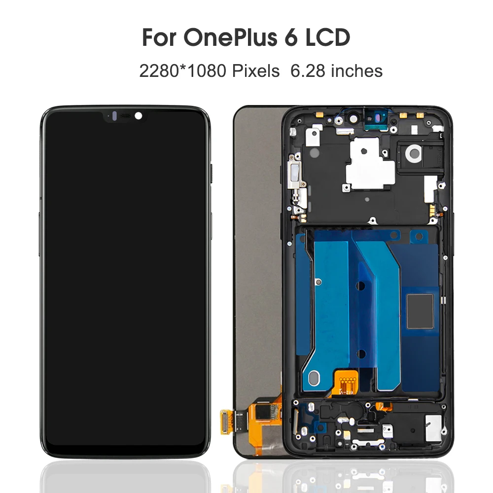 6.28 \'\'Para OnePlus 6 Para 1 + 6 A6000 A6003 Display LCD Touch Screen Digitador Assembléia Substituição