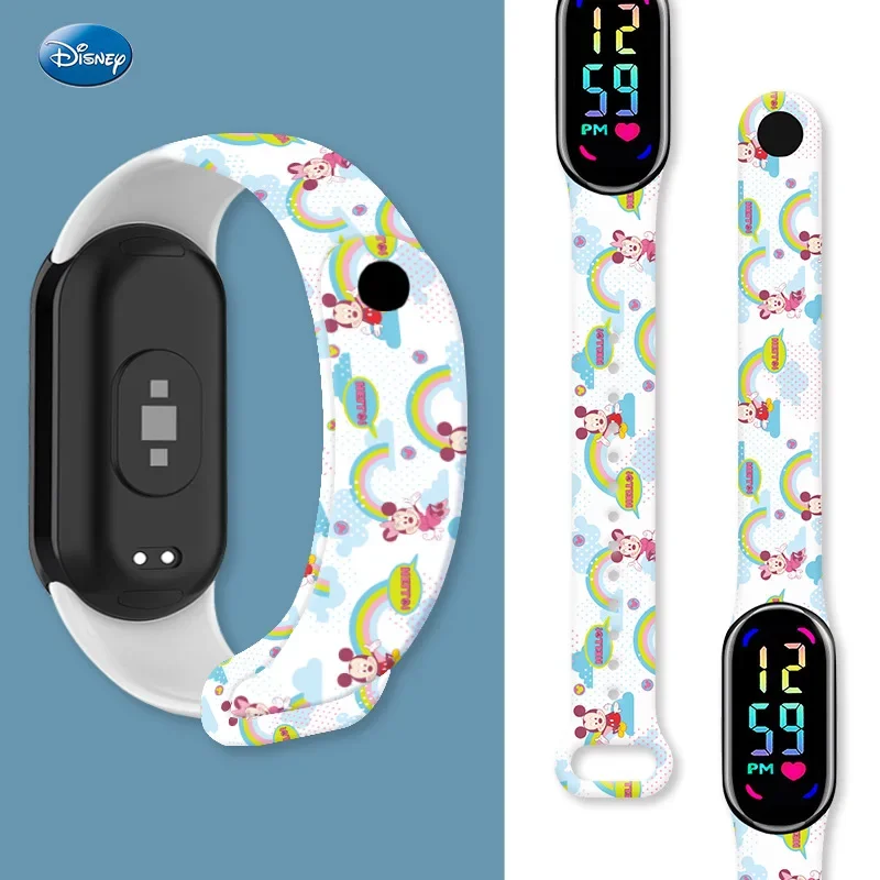 Disney-Correa de Mickey y Minnie para Mi Band 8, pulsera deportiva con estampado de dibujos animados, para Xiaomi Mi Band 8