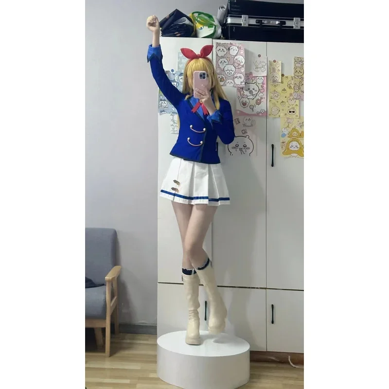 Anime Aikatsu Hoshimiya Ichigo Shibuki Ran Kiriya Aoi Cosplay Costume Starlight School JK Campus Uniform Wig Woman Kawaii Suit