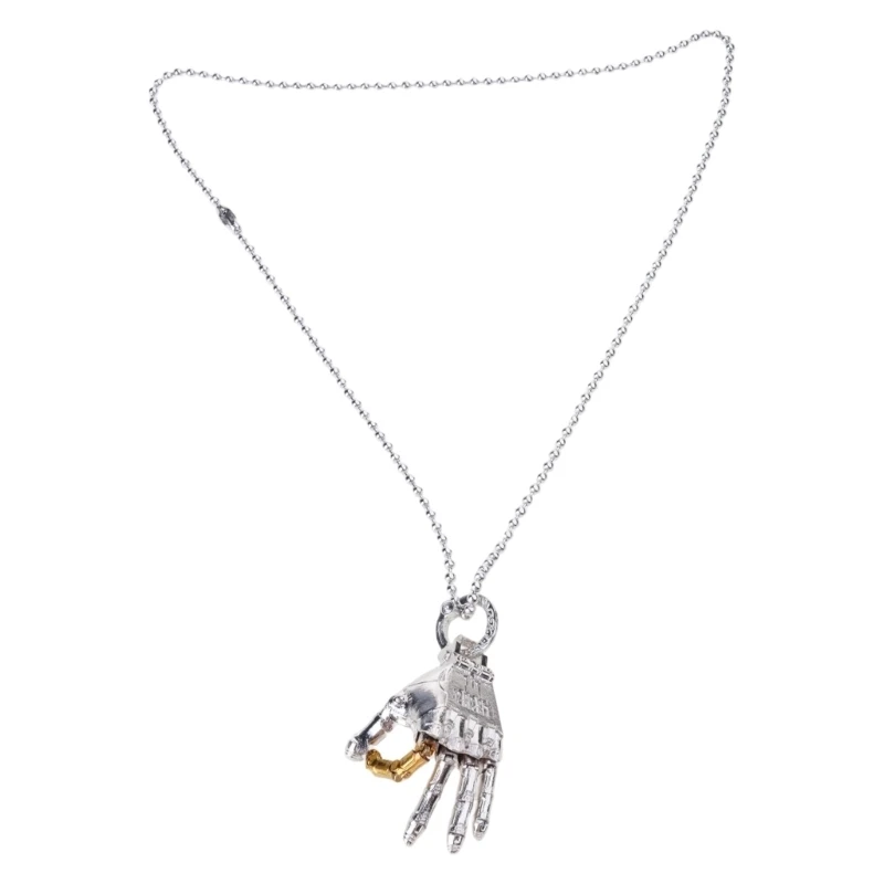 E1PE Mechanical Bionic Hand Pendant Copper Necklace Unique Lightweight Jewelry Gift