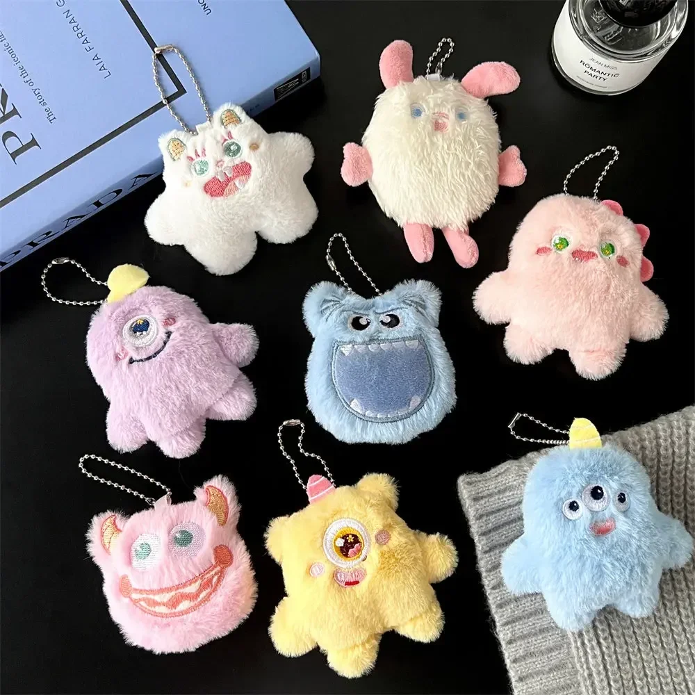 10 cm gevulde pluche pop sleutel éénogige monster pop hanger Kawaii sleutelhanger cartoon pluche pop rugzak hanger katoen kerstcadeau
