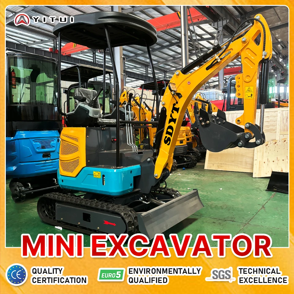 Europe Agriculture Mini Excavator 1Ton Top Quality Hydraulic 1000kg Small Digger Crawler Micro Excavator 1.2Ton Customized Price