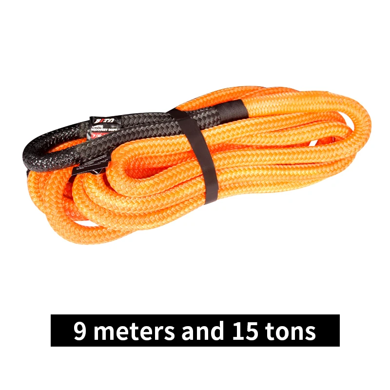 9m 15Ton Car Outdoor Off-road Trailer Tow Rope Emergency Rescue Rope Thicker Car Nylon Pulling Rope