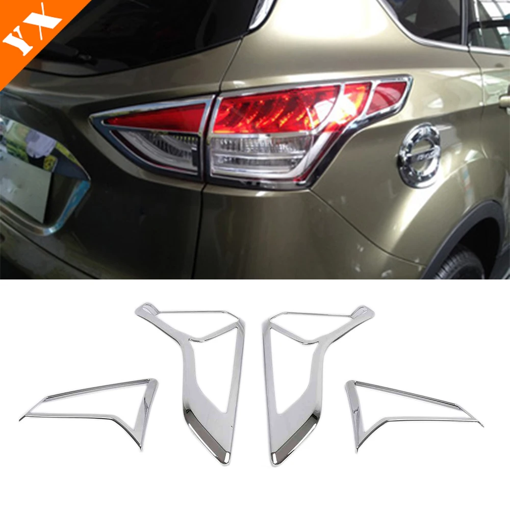 Full Set Chrome Car Exterior Headlight Trim Front Rear Fog Light Cover Side Handle Side Mirror Cover For Ford Kuga 2012-2016