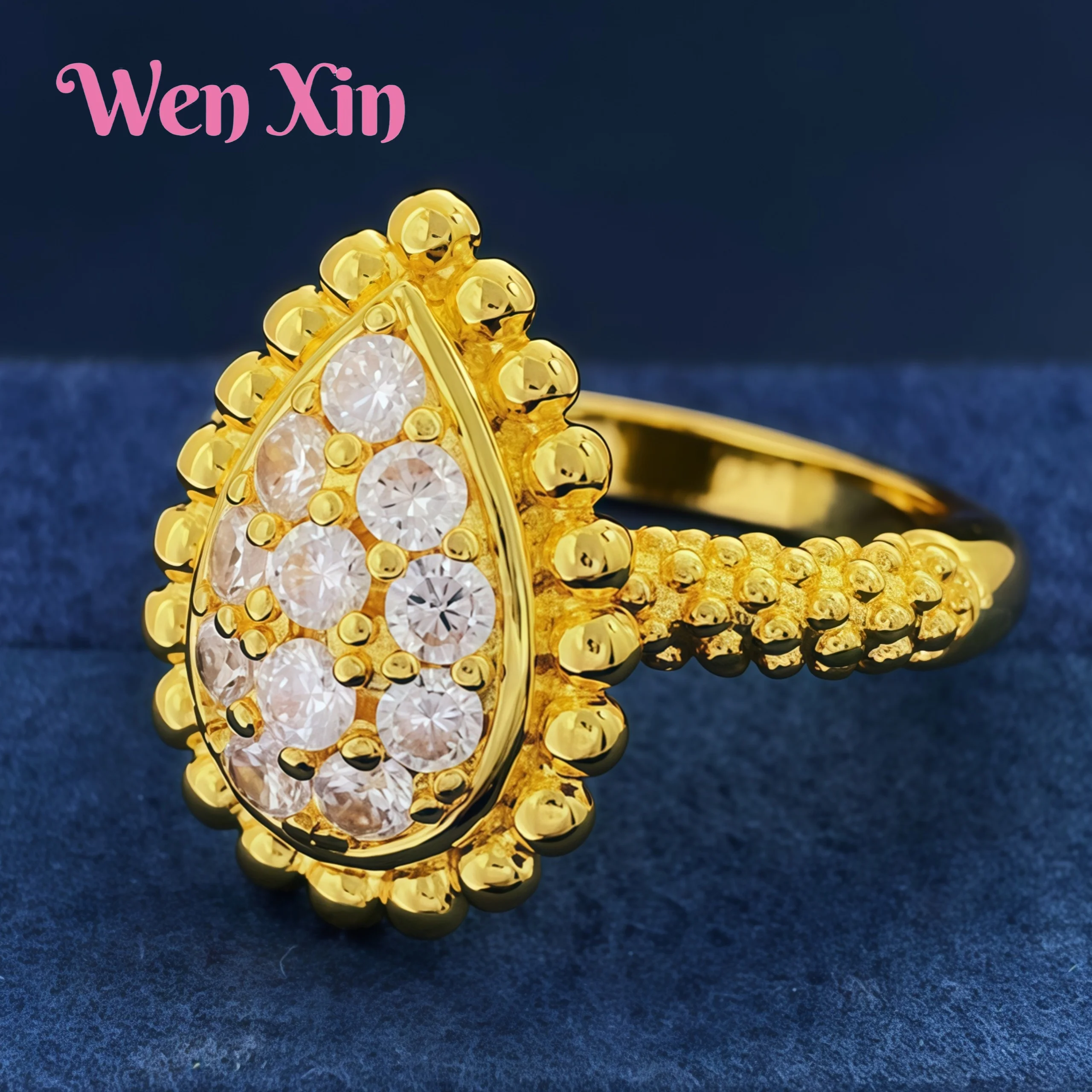 

WENXIN Brand MUSHAN MCT Hot Sales Ring Vintage Style Floral Ring Jewelry Women Gold Plated Opening Ring Jewelry Accessorie