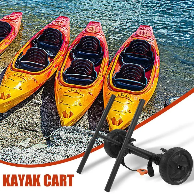 Canoe Trailer Kayak Trailer With All-Terrain Wheels Kayak Wheels Cart Width Adjustable Kayak Roller Cart For Kayaking Canoeing