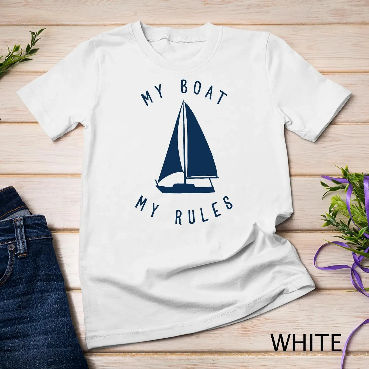 Outdoor Leisure, Funny about My Boat, My Rules, Sailing Captain, Sailing T-shirt, Sports Shirt, for Both Men and Women