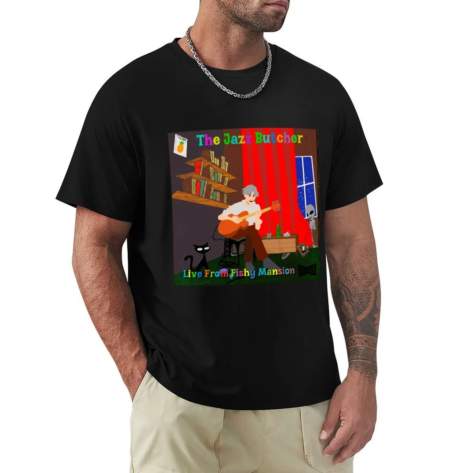 Jazz Butcher Live from Fishy Mansion T-Shirt Minimalist Graphic Tee Shirt