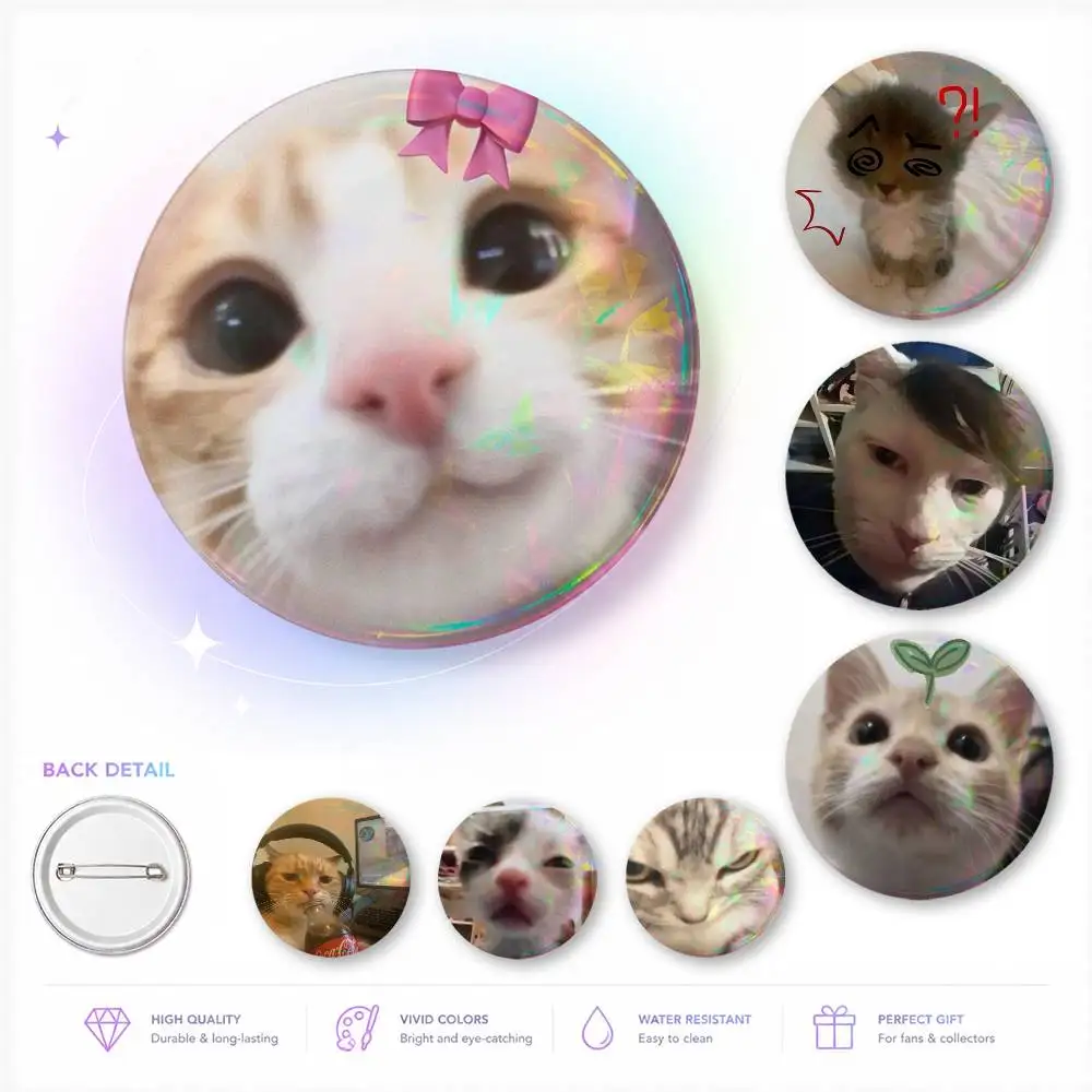 Funny Cats Anime round badges, brooches, clothing accessories, birthday gifts, anime conventions