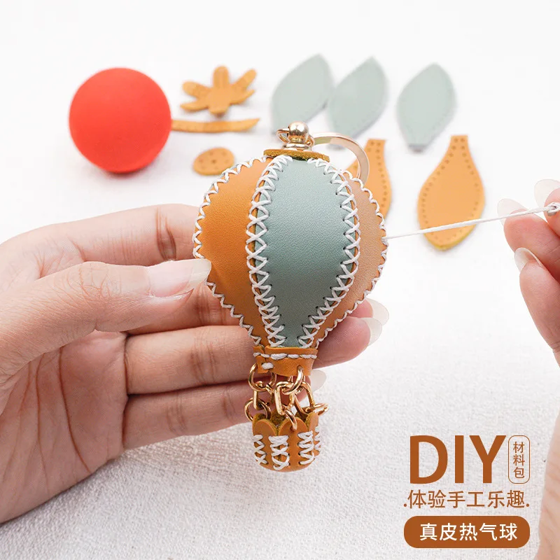 Belle véritable cuir ballon à Air chaud main matériel sac bricolage mini porte-clés pendentif bijoux accessoires multicolore unisexe cadeau Belle véritable cuir ballon à Air chaud main matériel sac bricolage mini porte-clés pendentif bijoux accessoires multicolore unisexe cadeau