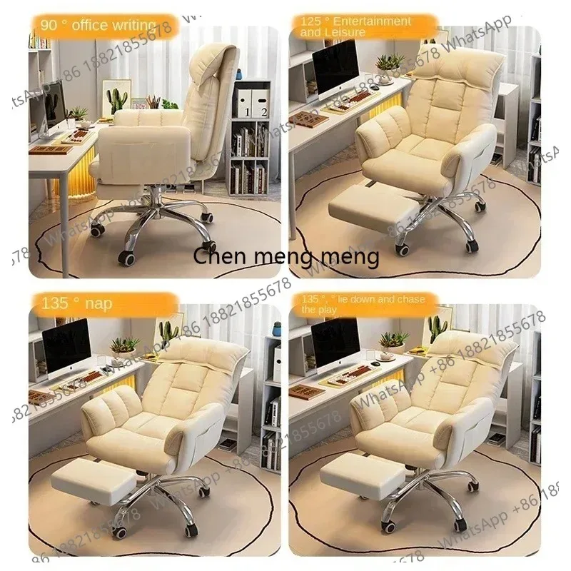 Home Comfortable Sedentary Sofa For Women Soft Office Chair Boss Chair 160° Lie Flat Gaming Bedroom Makeup Chair F150