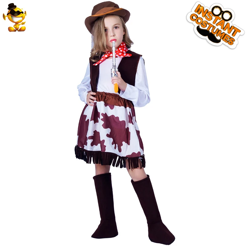 Halloween Party Cowgirl Kostuum Voor Klassieke Cowgirl Cosplay Westerse Jurk Pak Kinderen Kleding