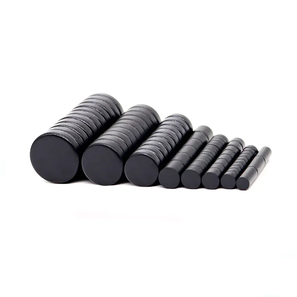 Hongtu Black Round Strong Magnets Dia 14mm 15mm 16mm 17mm 18mm Ferrite Ordinary Magnet Y30 Black Disc Fridge Magnets