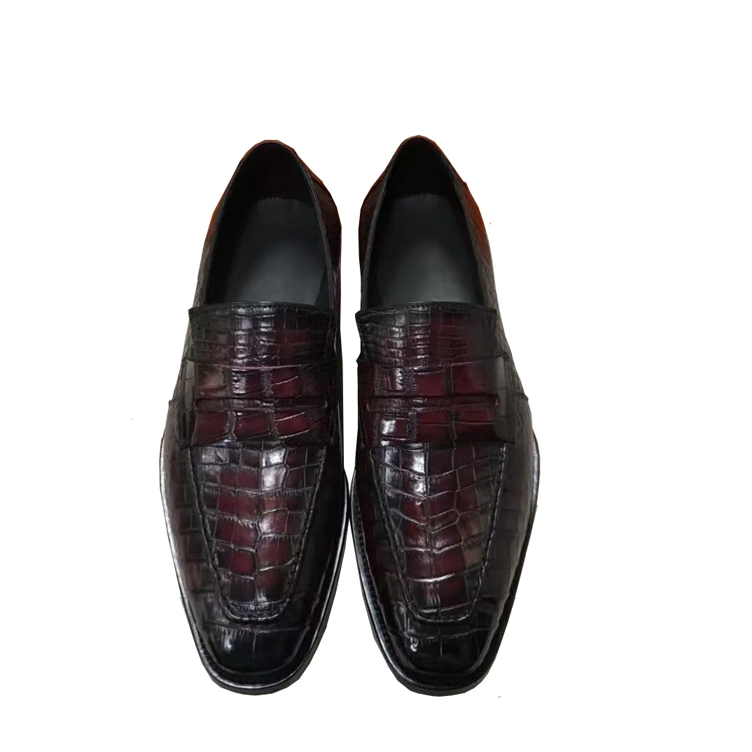 

yingshang wine red new men formal shoes male crocodile shoes wedding office business shoes