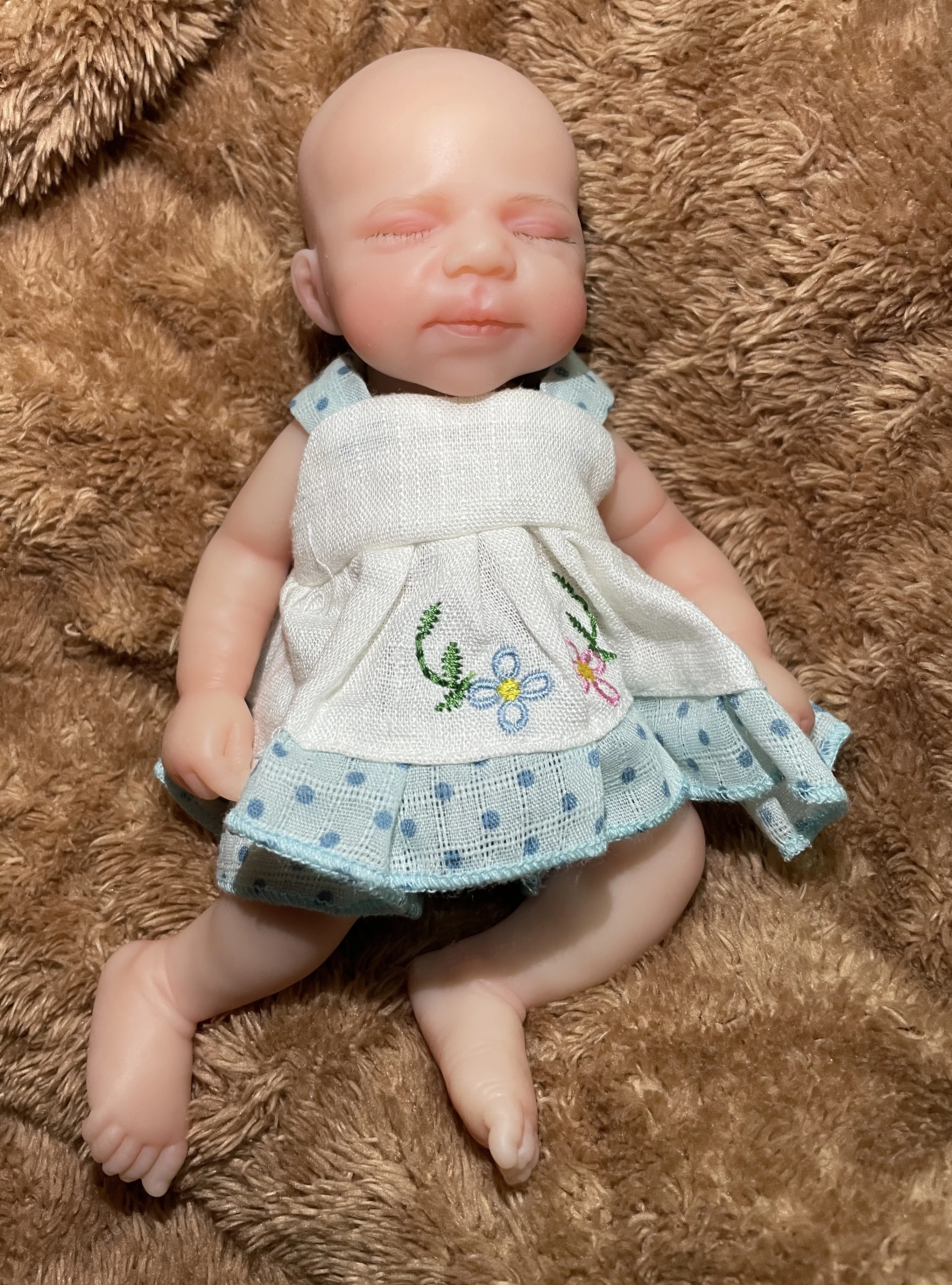 20 سنتيمتر النوم تولد من جديد الطفل في البلاتين سيليكون-التعبير الهادئ ، هيبوالرجينيك فائقة النعومة الجسم طبعة محدودة الفن دمية #5