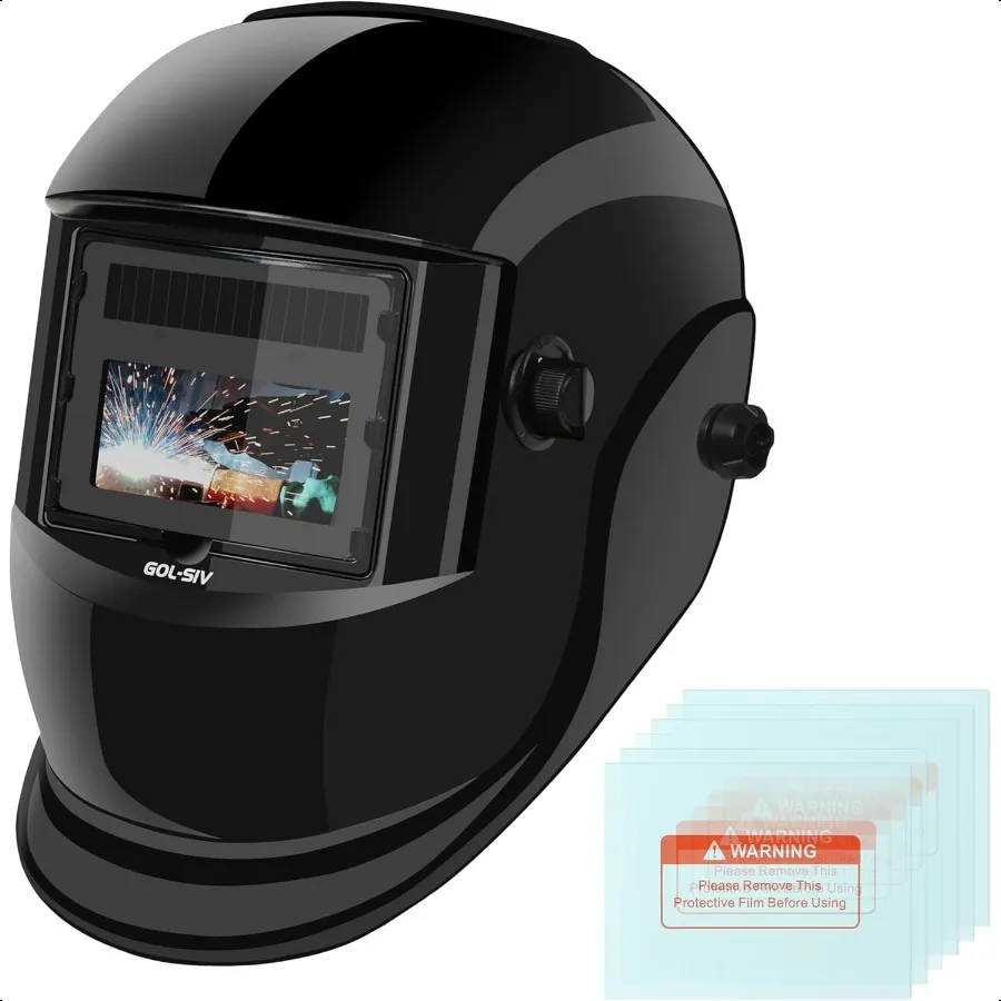 

Auto Darkening Welding HelmetSolar Battery Powered True Color Wide View Screen Welding Mask Shade 913 for SMAW MIG TIG GTAW