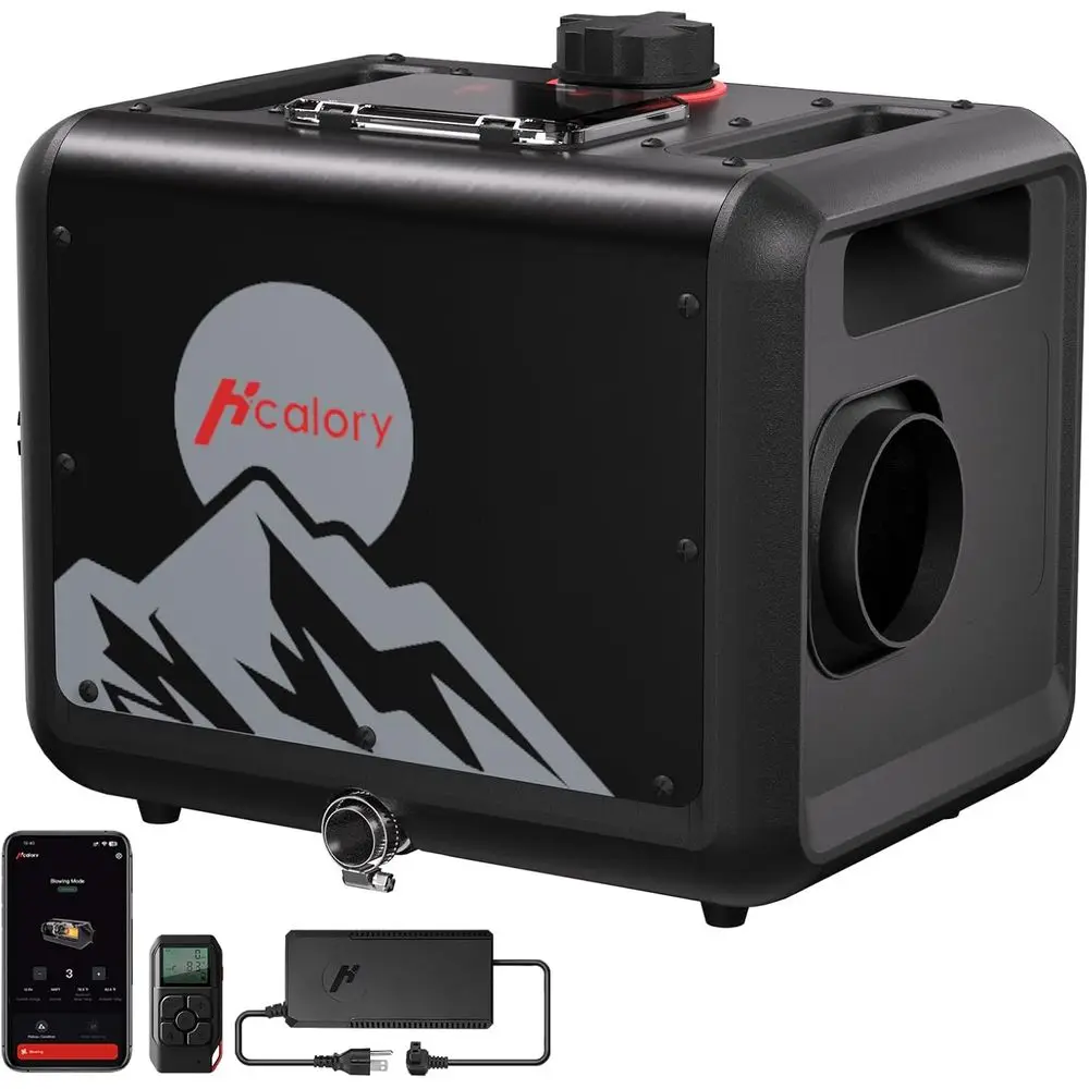 

All-in-One 7.5L 110/12/24V Portable Air Heater for RV, Camper, and Garage with App Control and Temperature Sensing