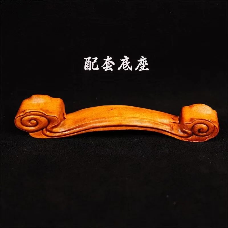 Huali wood Coiled Dragon Brush ornaments solid wood carving 