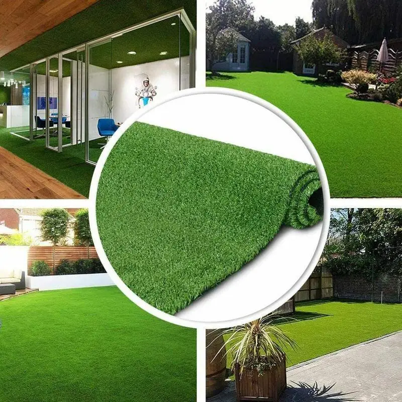 High Density Artificial Grass Mat Synthetic Turf Lawn Emerald Army Green Waterproof Indoor Outdoor Garden Balcony Decoration