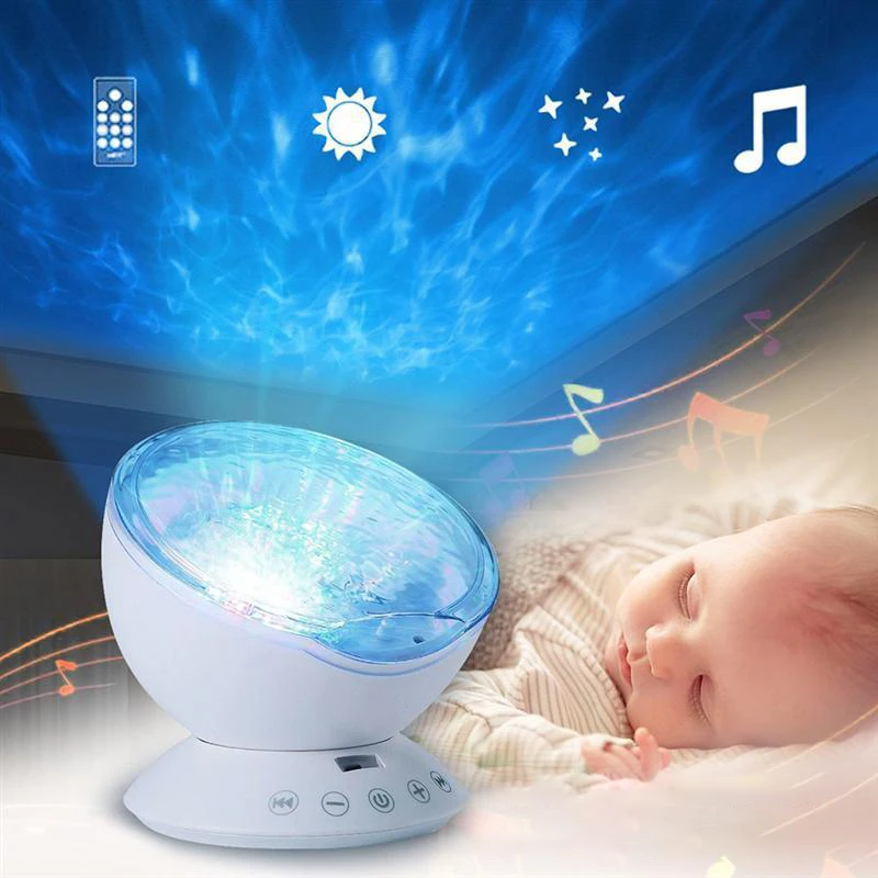 

Ocean Wave Projector Led Night Light With Music Player Remote Control Colorful Cosmos Star Luminaria For Kid Romantic Hypnosis