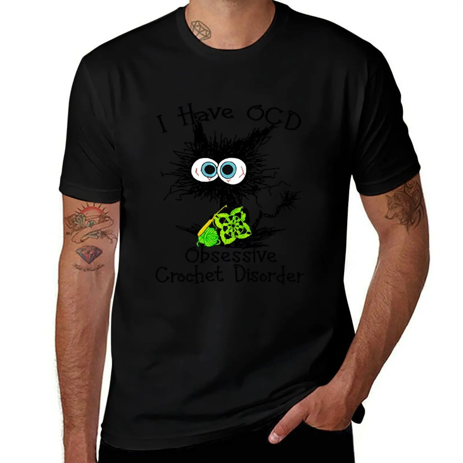 Funny I Have O.C.D Obsessive Crochet Disorder Cat Lover T-Shirt Creative Graphic Tee Shirt T-Shirt