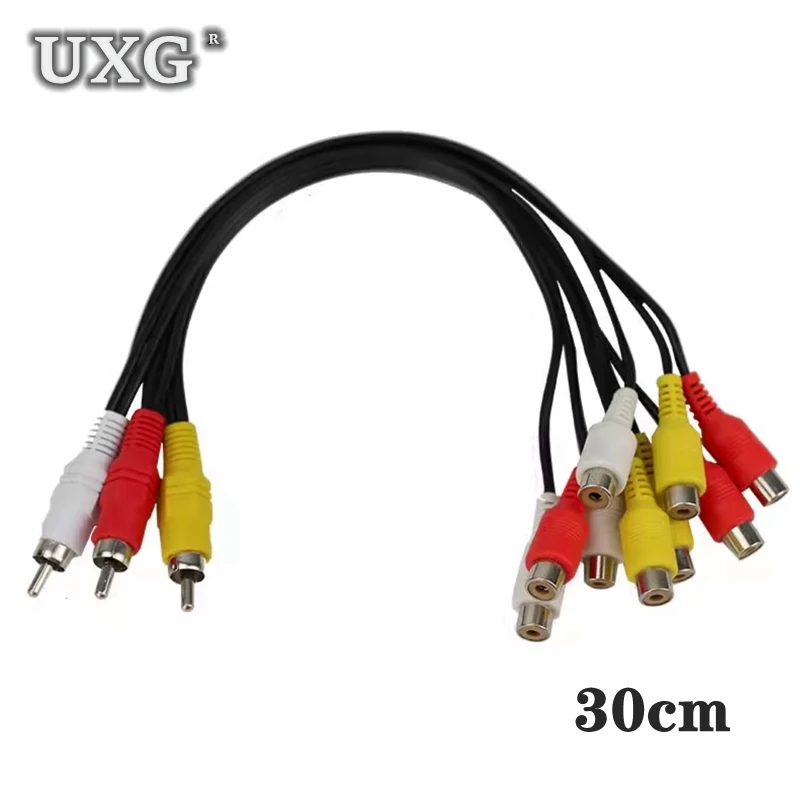 Audio Video AV Adapter Cable for TV DVD Player Video 3 RCA to 6 RCA 9RCA Male Female Plug Splitter Splitter HD-TV RCA Cable 30cm