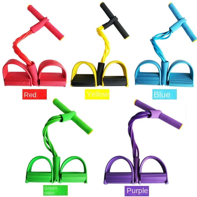 Hot 4/6Tube Indoor Fitness Elastic Sit Up Pull Rope Abdominal Exerciser Home Gym Sport Pull Rope Pedal Ankle Puller Equipment