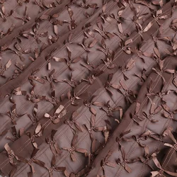 3D Bow Embroidered Chiffon Fabric Women's Wedding Dress Skirt Bag Decorative Sewing Fabric