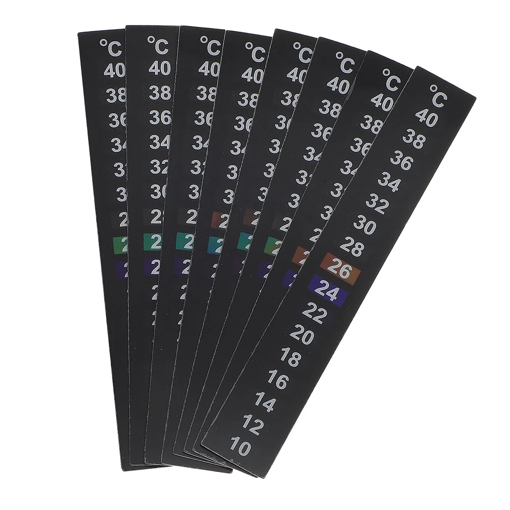 

8pcs Aquarium Temperature 10℃-40℃ Lcd Color Changing Stick On Thermometer Strip For Fish Tank Brewing Monitoring Instrument