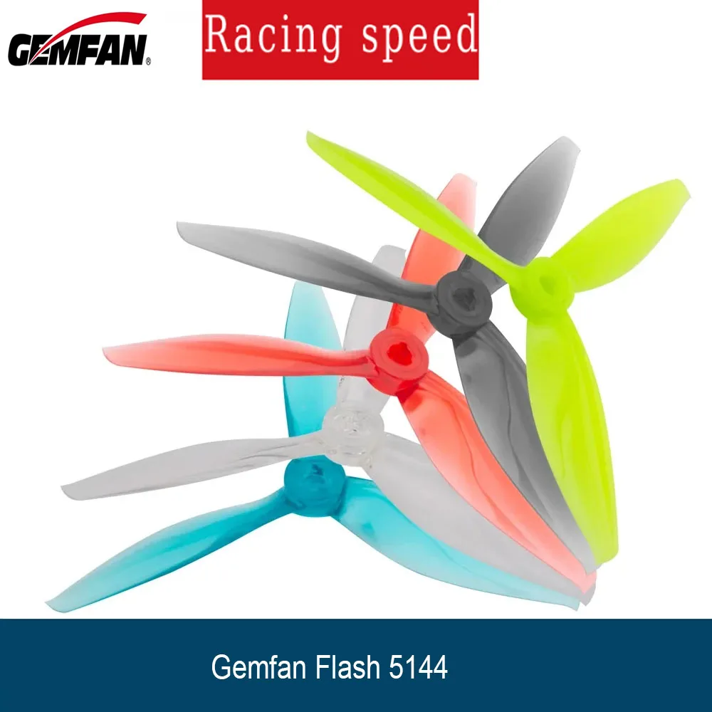 Gemfan 2Pairs Gemfan Flash 5144 5.1X4.4X3 3-Blade PC Propeller